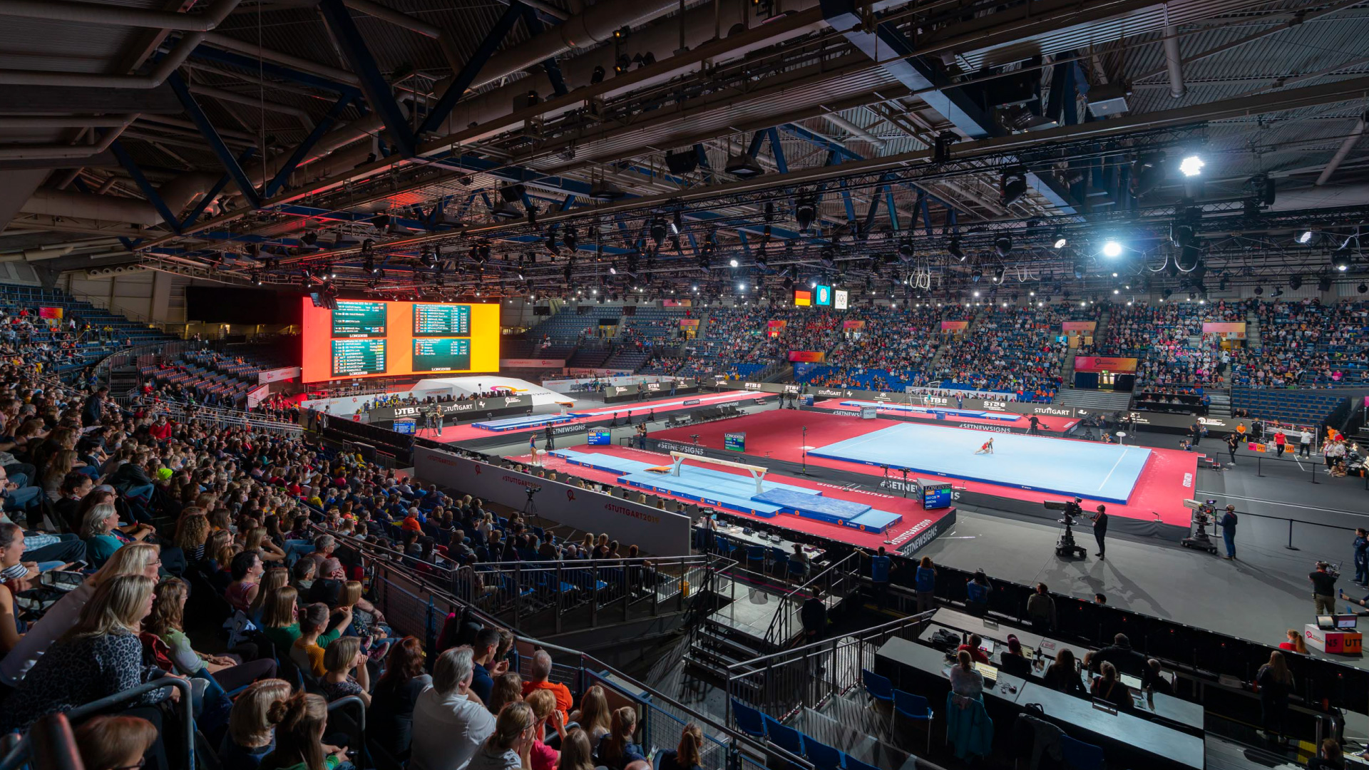 PRG levert Licht, Geluid, Rigging, Video en LED-scherm voor het Athletic Gymnastics World Championship 2019 in Stuttgart.