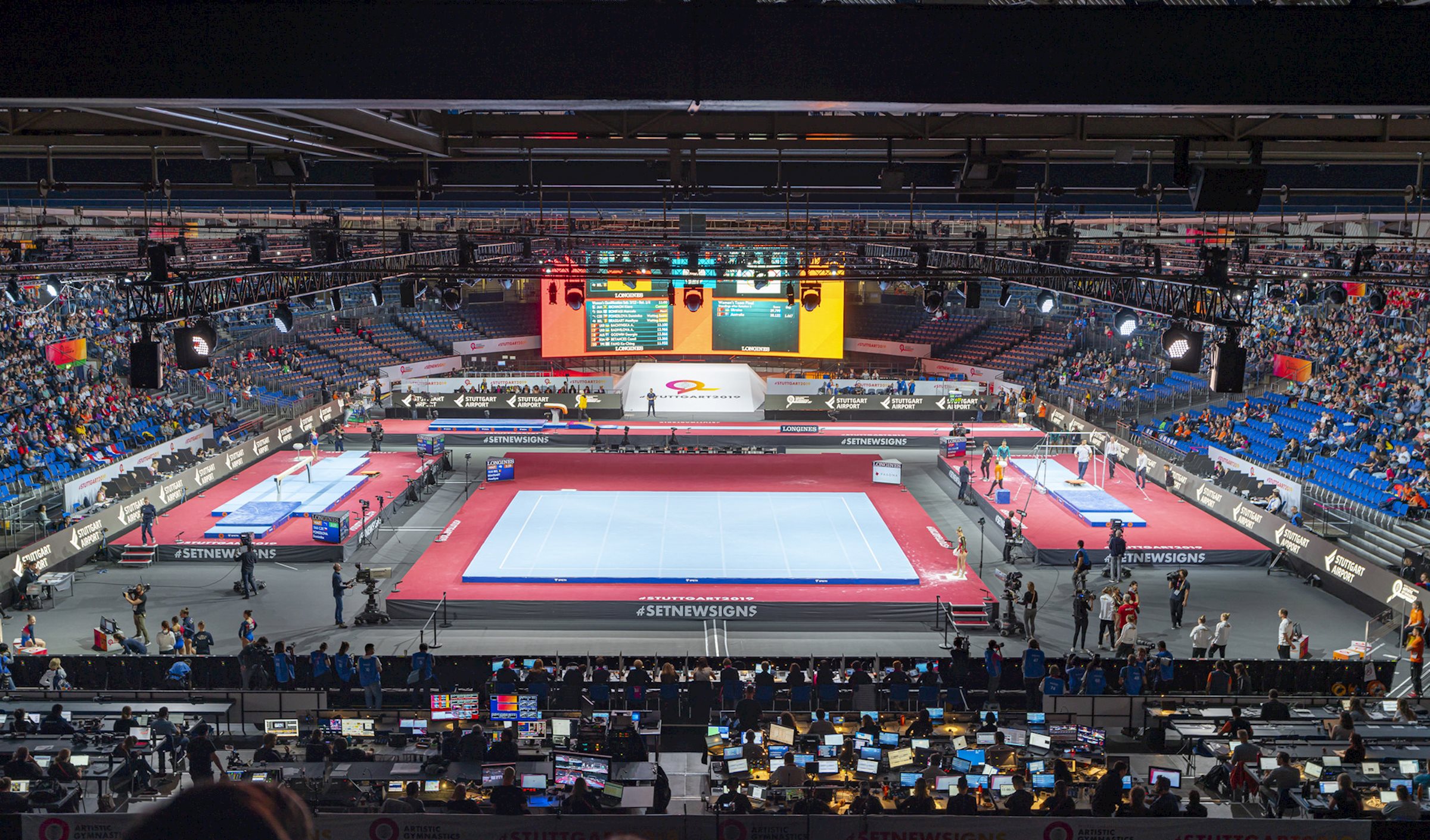 PRG was present with a 40-man crew and responsible for rigging, video, lighting and audio technology supporting the Gymnastics World Championships.