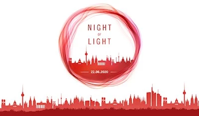Campaña "Noche de luz" sobre la dramática situación de la industria de eventos a causa de la pandemia corona - prg ilumina la torre de tv de hamburgo y el barclay card arena
