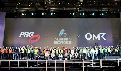 Met video-, licht-, rigging- en audiotechnologie en podium- en decorbouw creëerde PRG de perfecte sfeer voor het OMR Festival 2023 in Hamburg.
