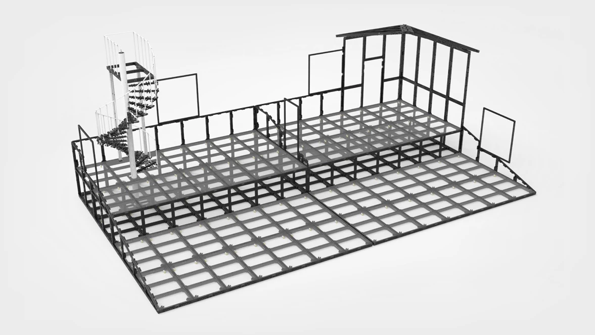 PRG INFINIFORM – a highly configurable, modular scenic design/build system that utilizes in-stock, with universal PRG-fabricated components